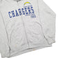 Mens Grey NFL Sab Diego Chargers Football Full Zip Jumper