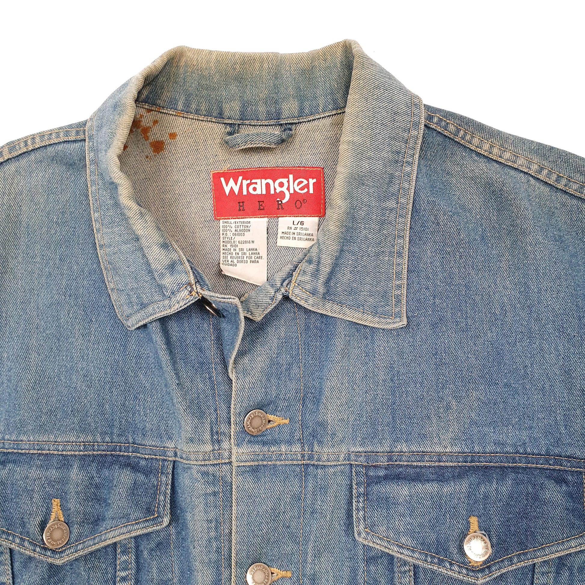 Mens Blue Wrangler Hero Trucker Type 3 Denim Jacket Coat