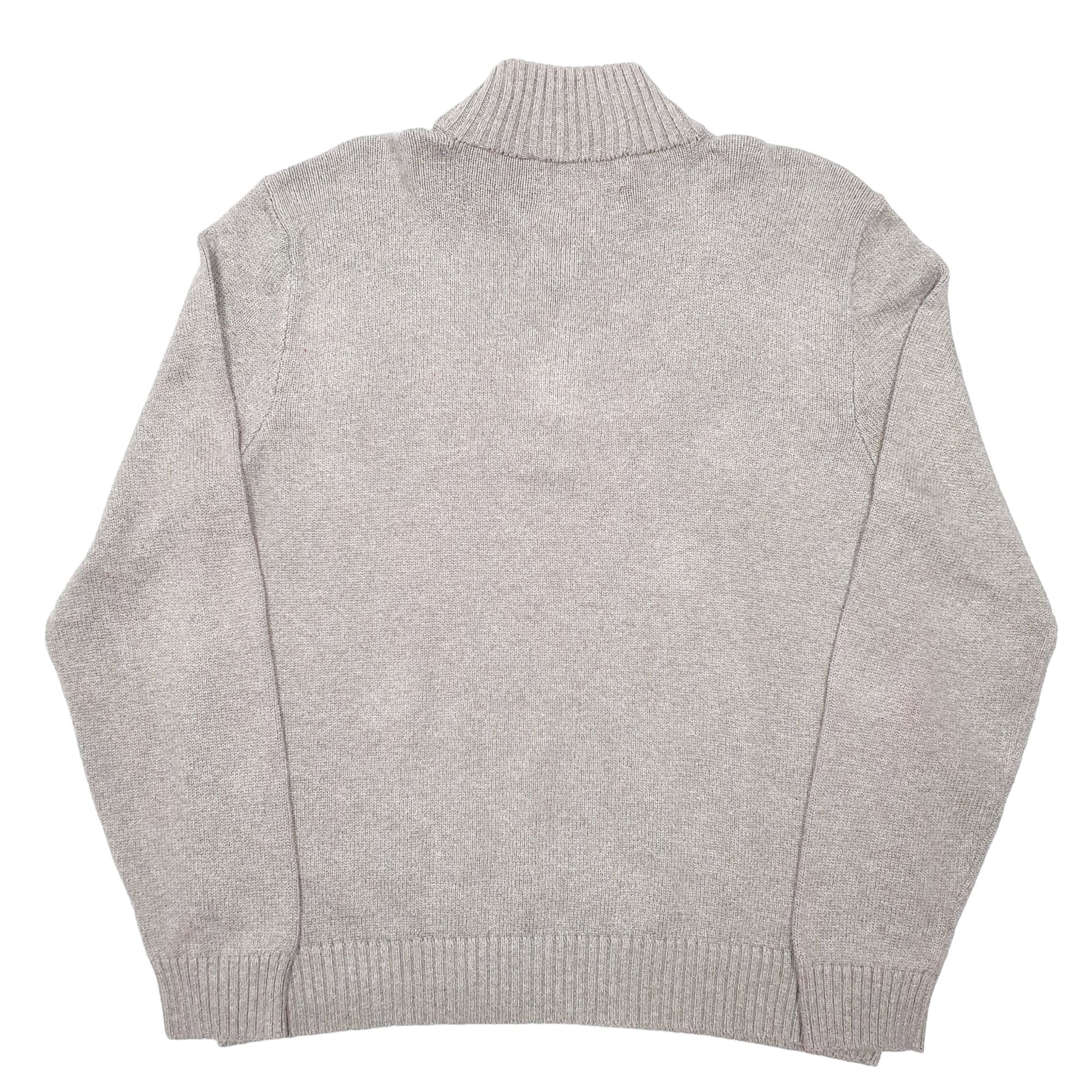 Mens Grey Polo Ralph Lauren Knit Quarter Zip Jumper