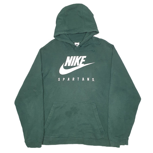 Mens Green Nike Spartans USA College Hoodie Jumper