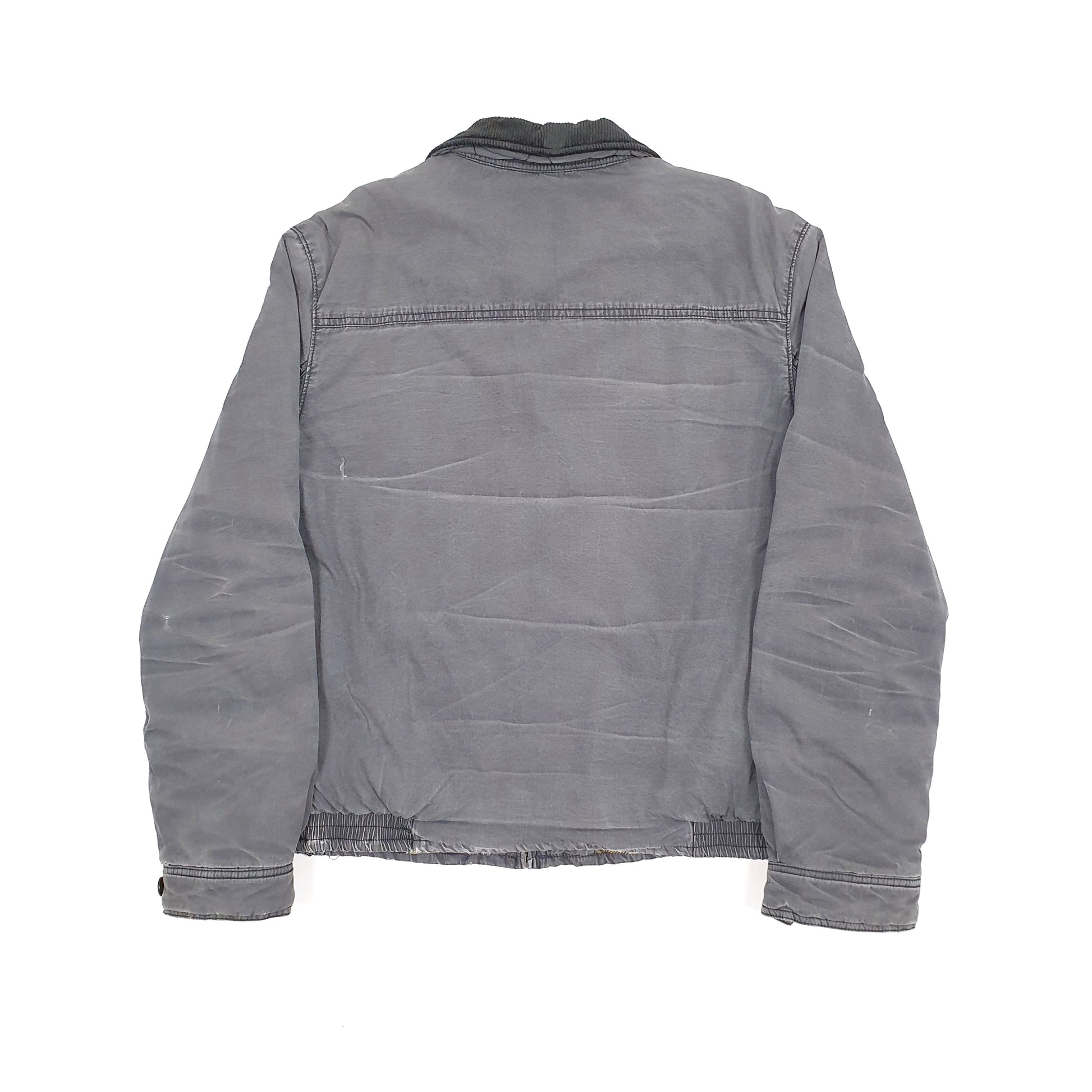 Mens Grey Polo Ralph Lauren Vintage Lined Corduroy 1980s Talon Zipper Harrington Jacket Coat