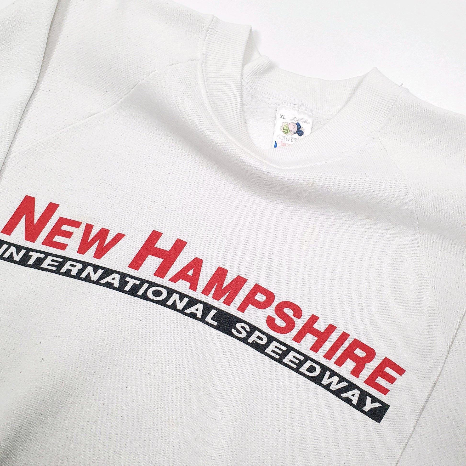 Fruit of the Loom 1990's Nascar Speedway Crewneck L White