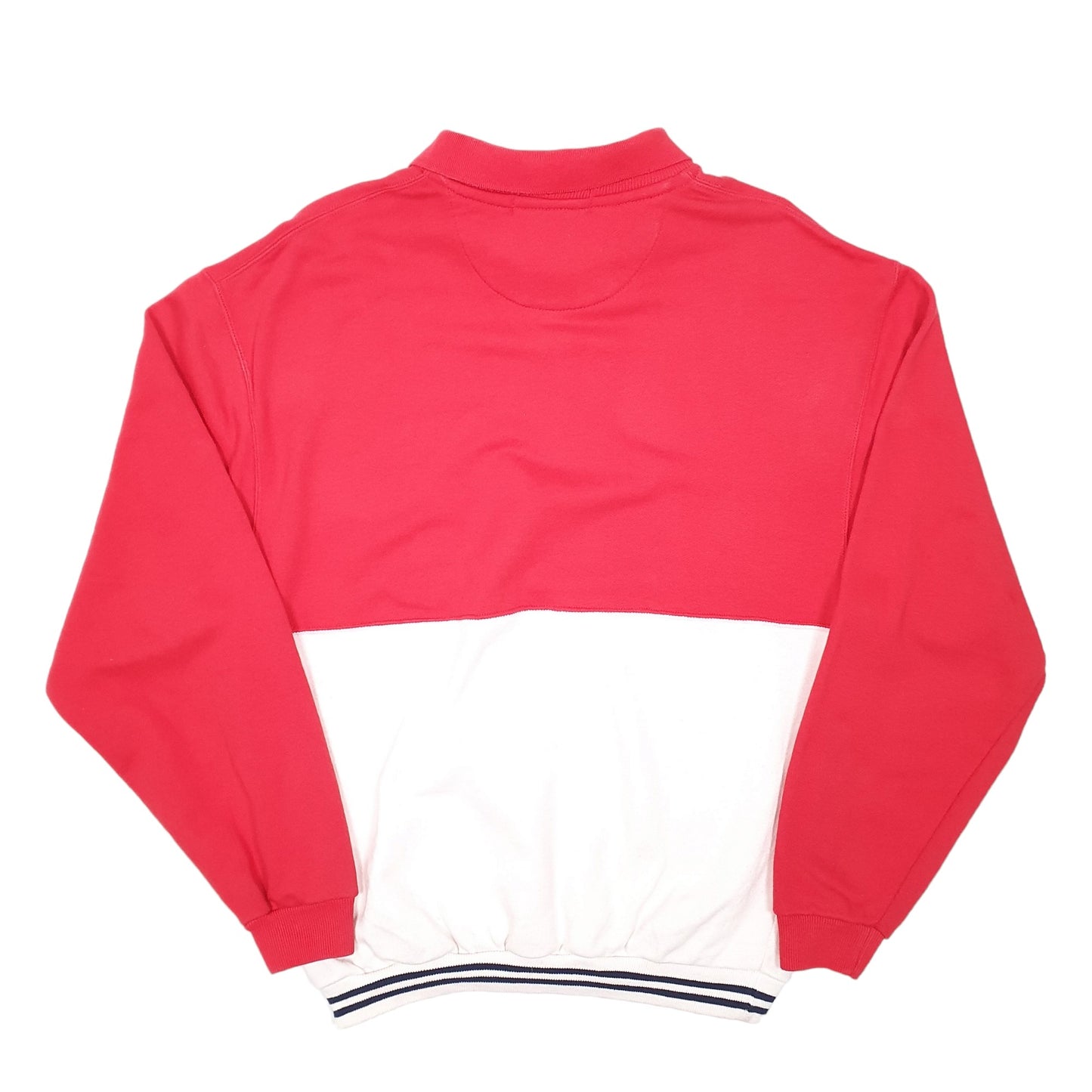 Mens Red Nautica Collared Yacht Motif Crewneck Jumper
