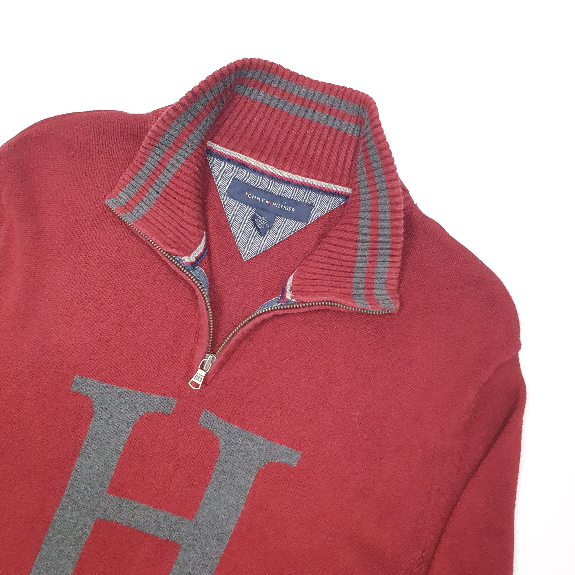 Tommy Hilfiger Quarter Zip M Burgundy