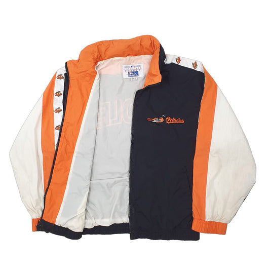 Mens Black MLB Pro Layer Vintage 1990s Baltimore Orioles Baseball  Coat