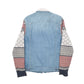 Womens Blue Bershka Sherpa Aztec Denim Jacket Coat