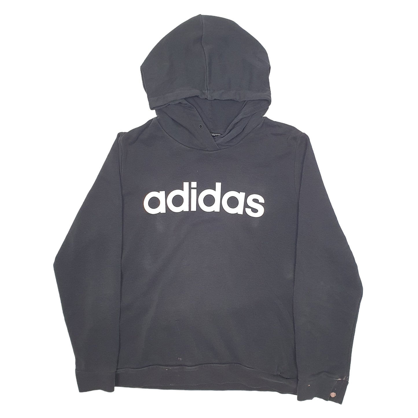 Womens Black Adidas Spellout Hoodie Jumper