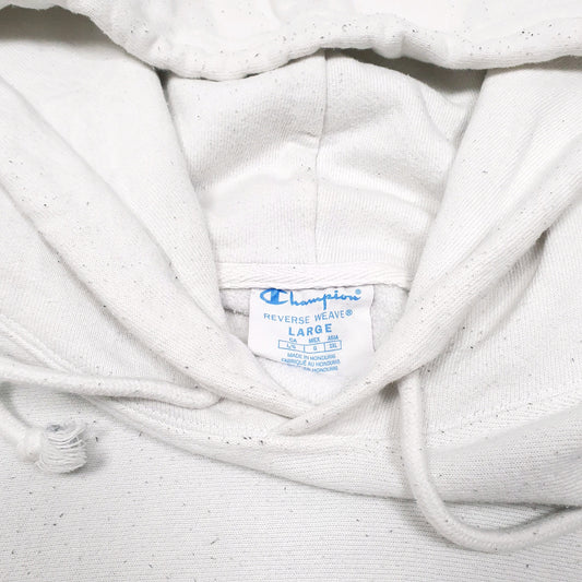 Mens White Champion Reverse Weave Hoodie Jumper