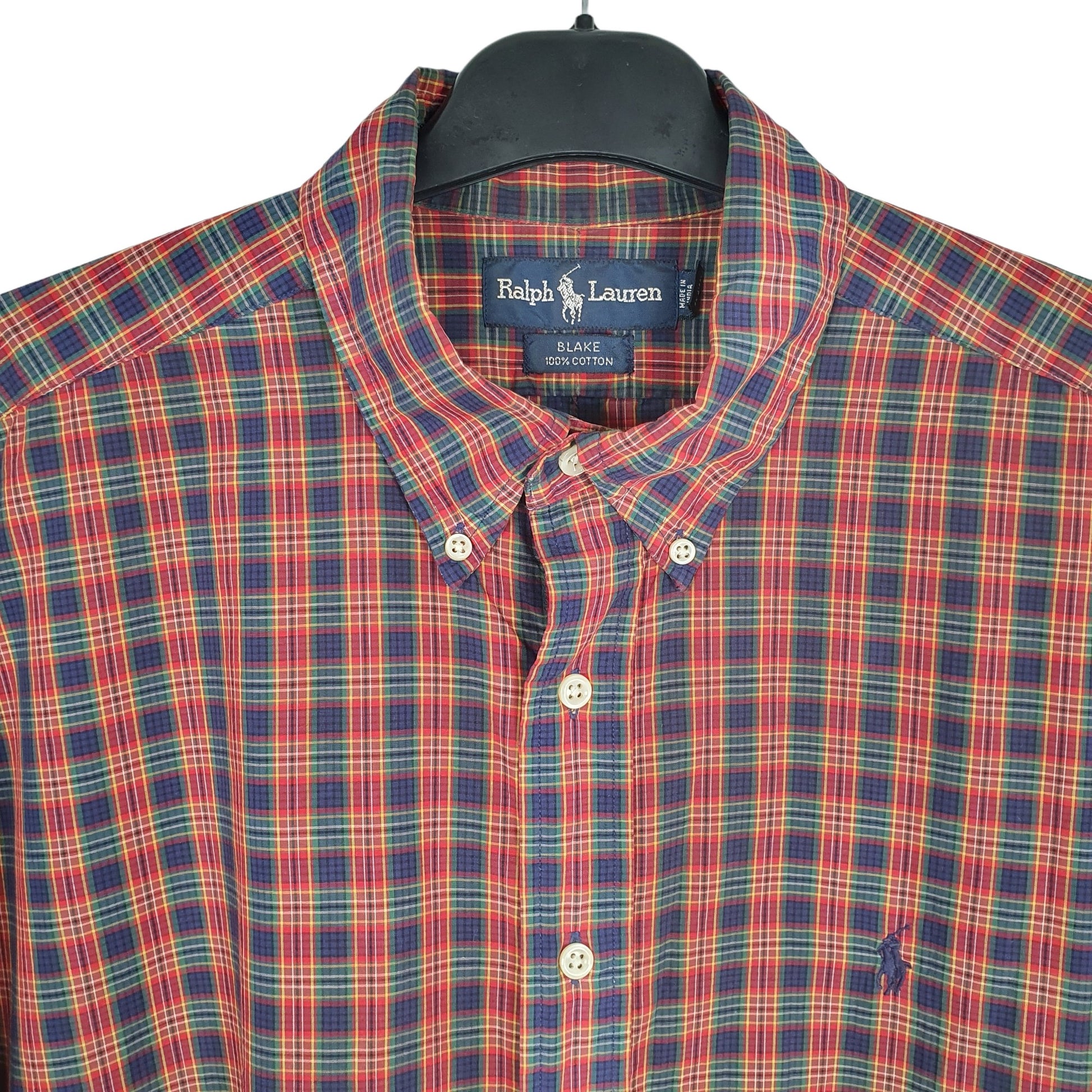 Ralph Lauren Short Sleeve Blake Fit Check Shirt Red