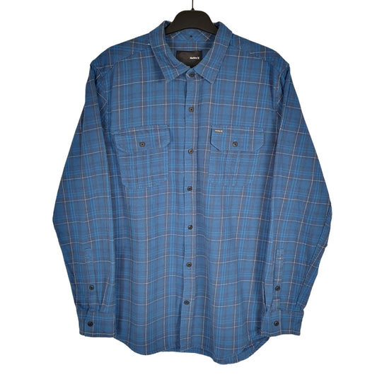 Hurley Flannel Shacket Long Sleeve Regular Fit Check Shirt Blue