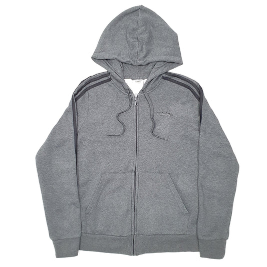 Womens Grey Adidas Hoodie Full Zip Jumper