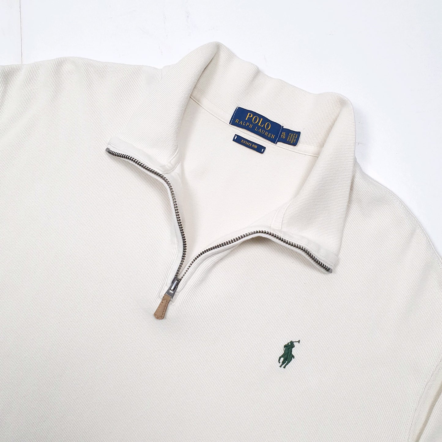 Polo Ralph Lauren Estate Rib Quarter Zip XL Cream