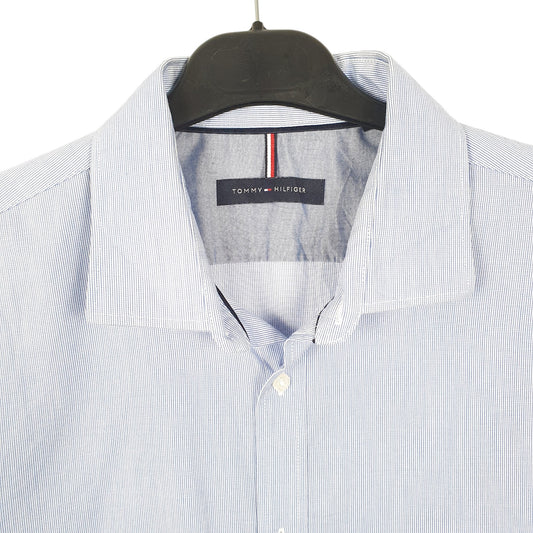 Tommy Hilfiger Long Sleeve Slim Fit Striped Shirt Blue