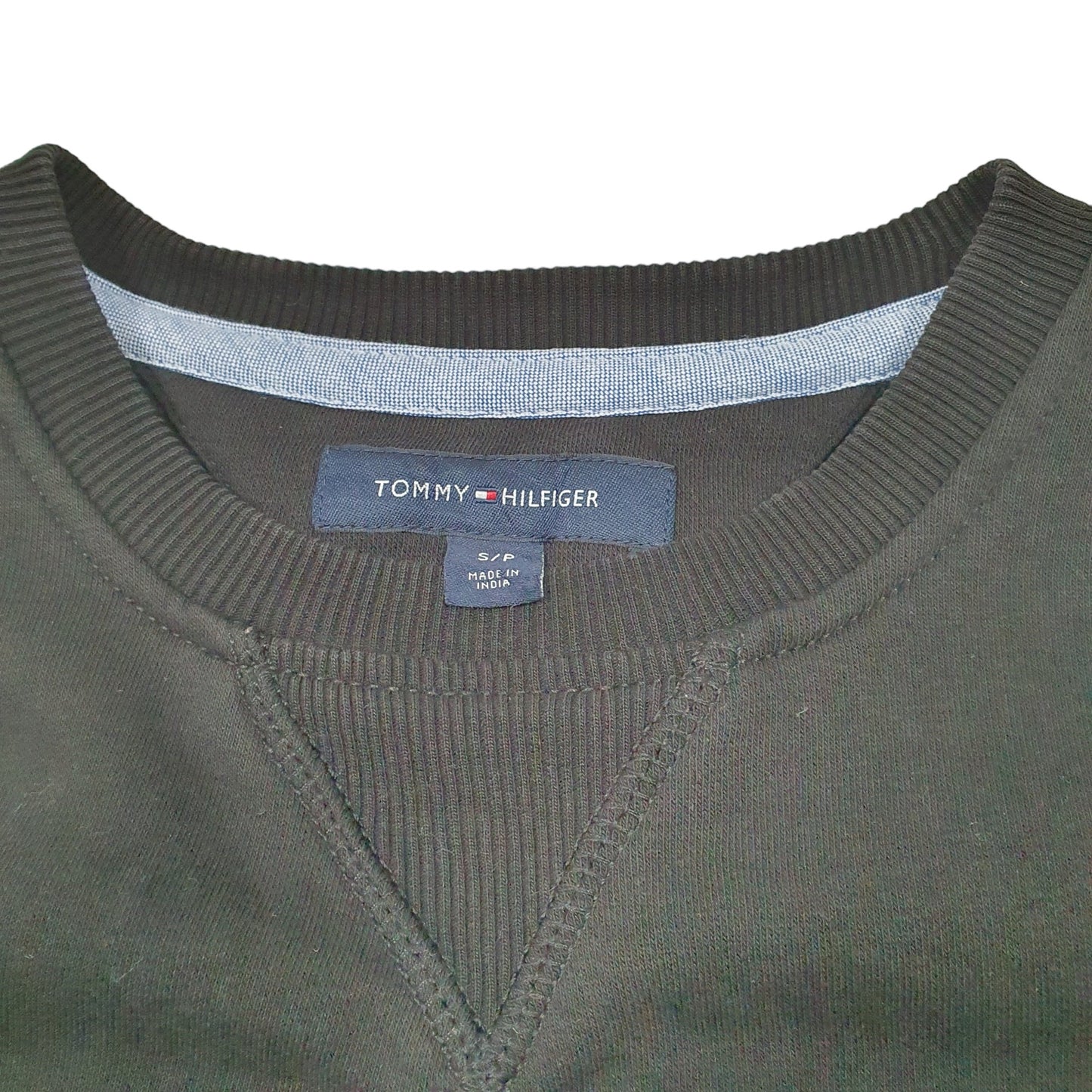 Mens Black Tommy Hilfiger Sweatshirt Crewneck Jumper