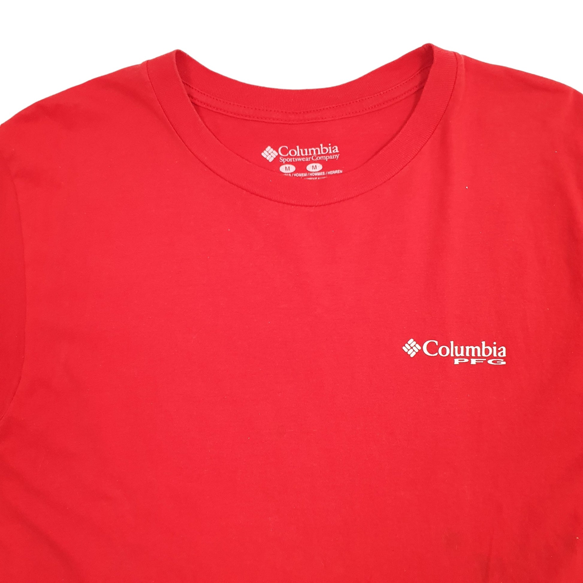 Mens Red Columbia Sportswear  Short Sleeve T Shirt