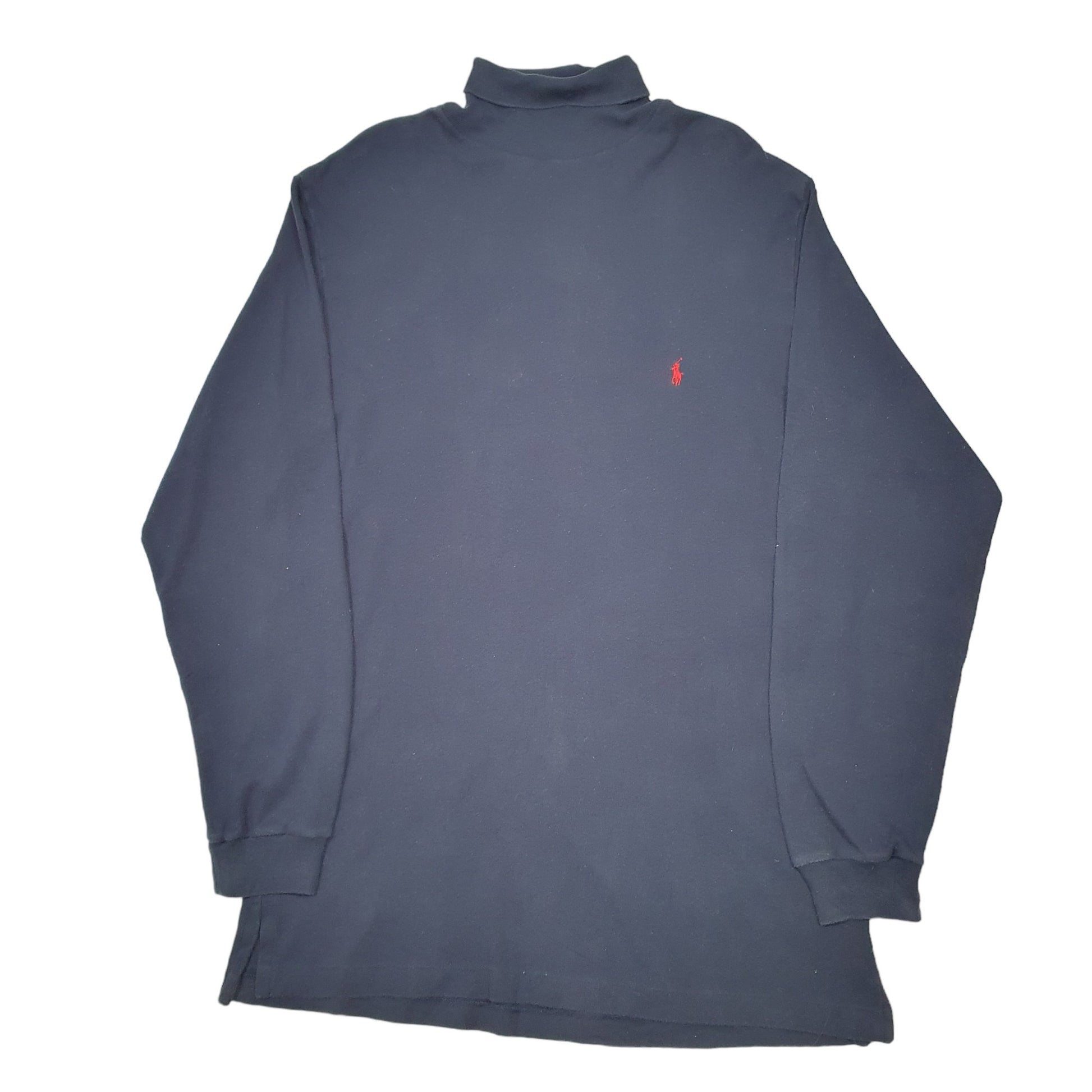 Mens Navy Polo Ralph Lauren Roll Neck Long Sleeve T Shirt