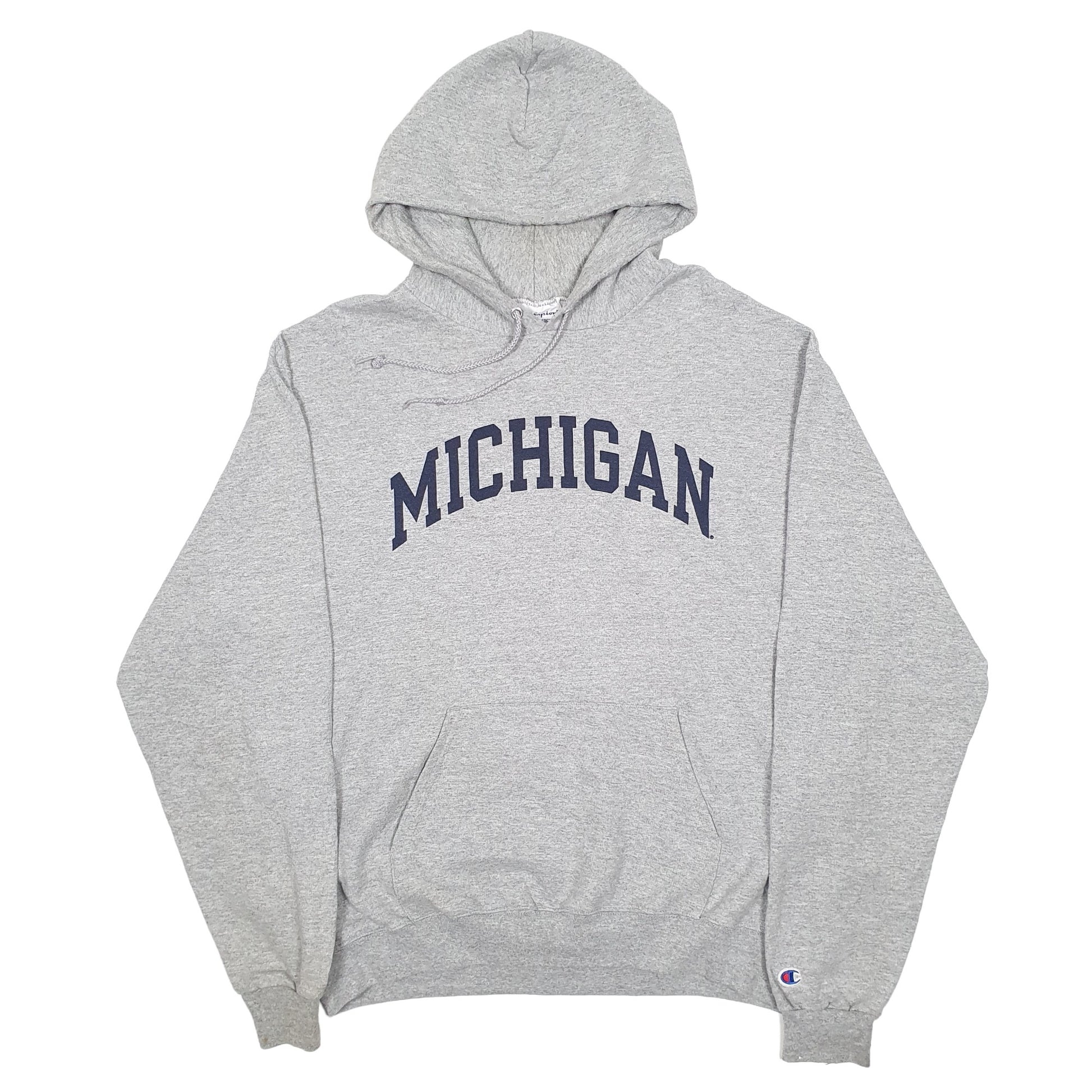 Mens Grey Champion USA College Michigan Hoodie Jumper