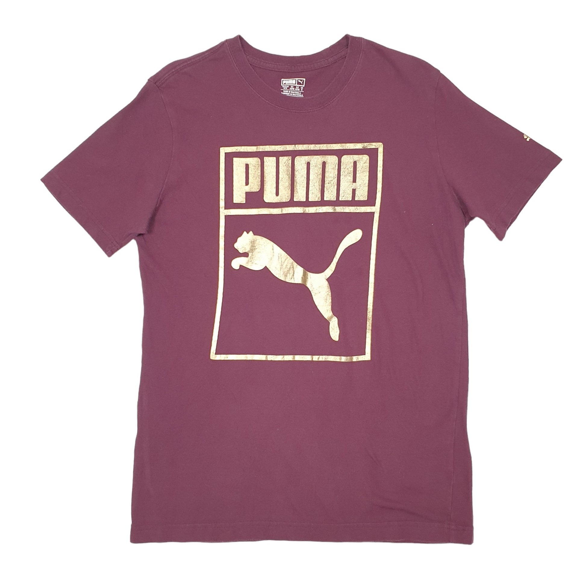 Puma Short Sleeve T Shirt Burgundy