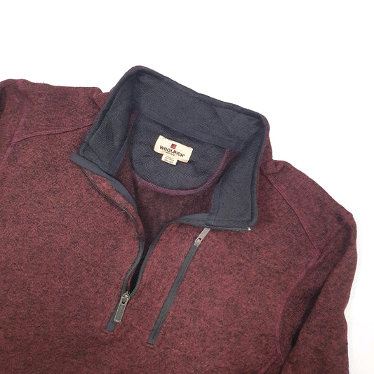 Woolrich Quarter Zip Fleece XXL Burgundy