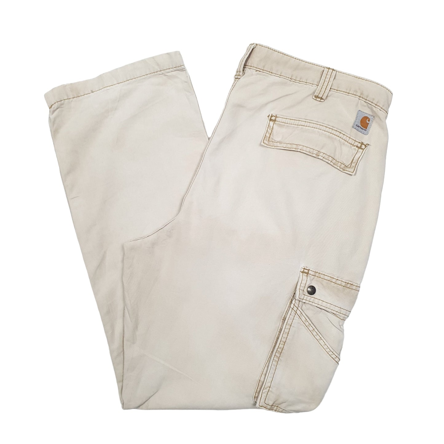 Mens Cream Carhartt  Cargo Trousers