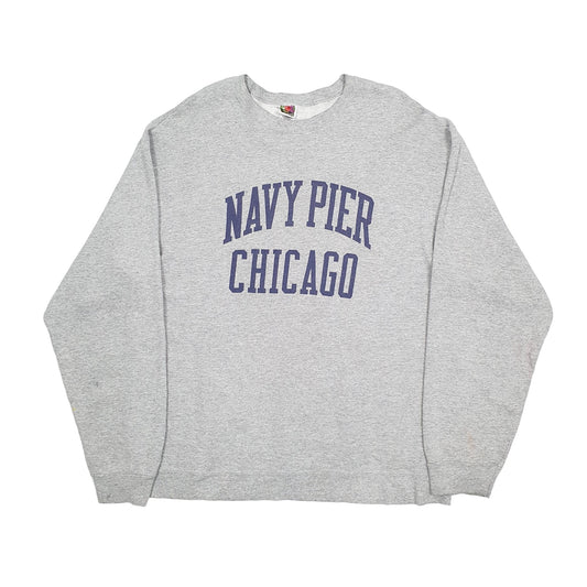 Fruit of the Loom 1990's Chicago Crewneck L Grey