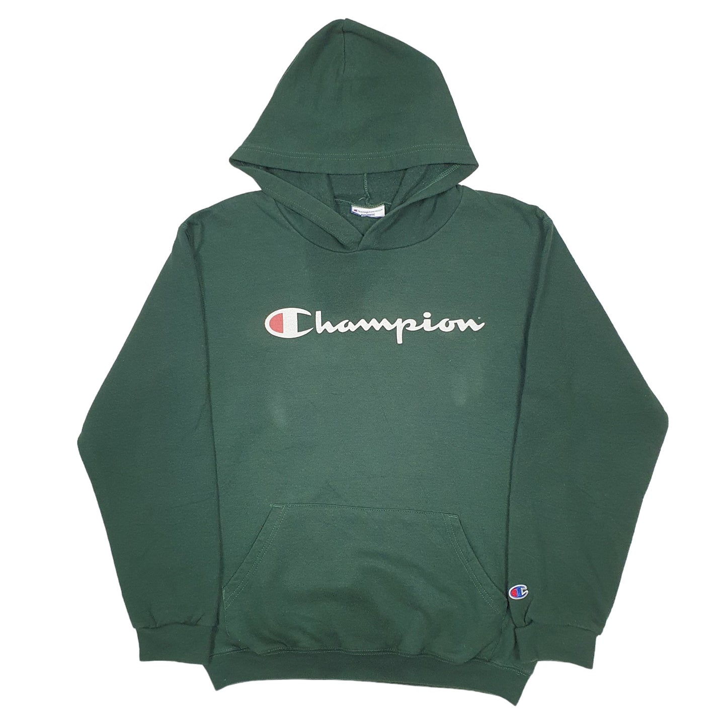 Womens Green Champion Spellout Hoodie Jumper