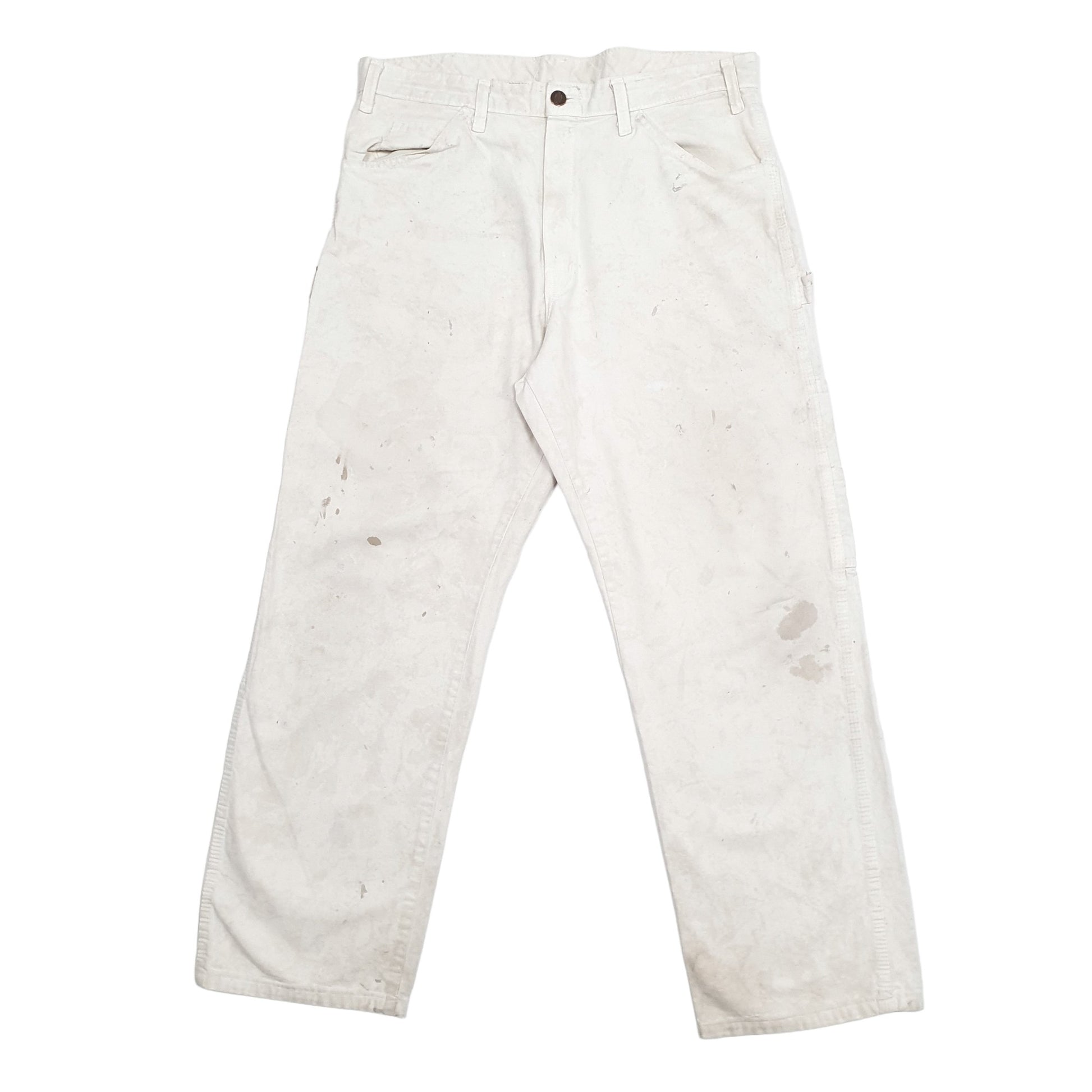 Mens White Dickies  Carpenter Trousers