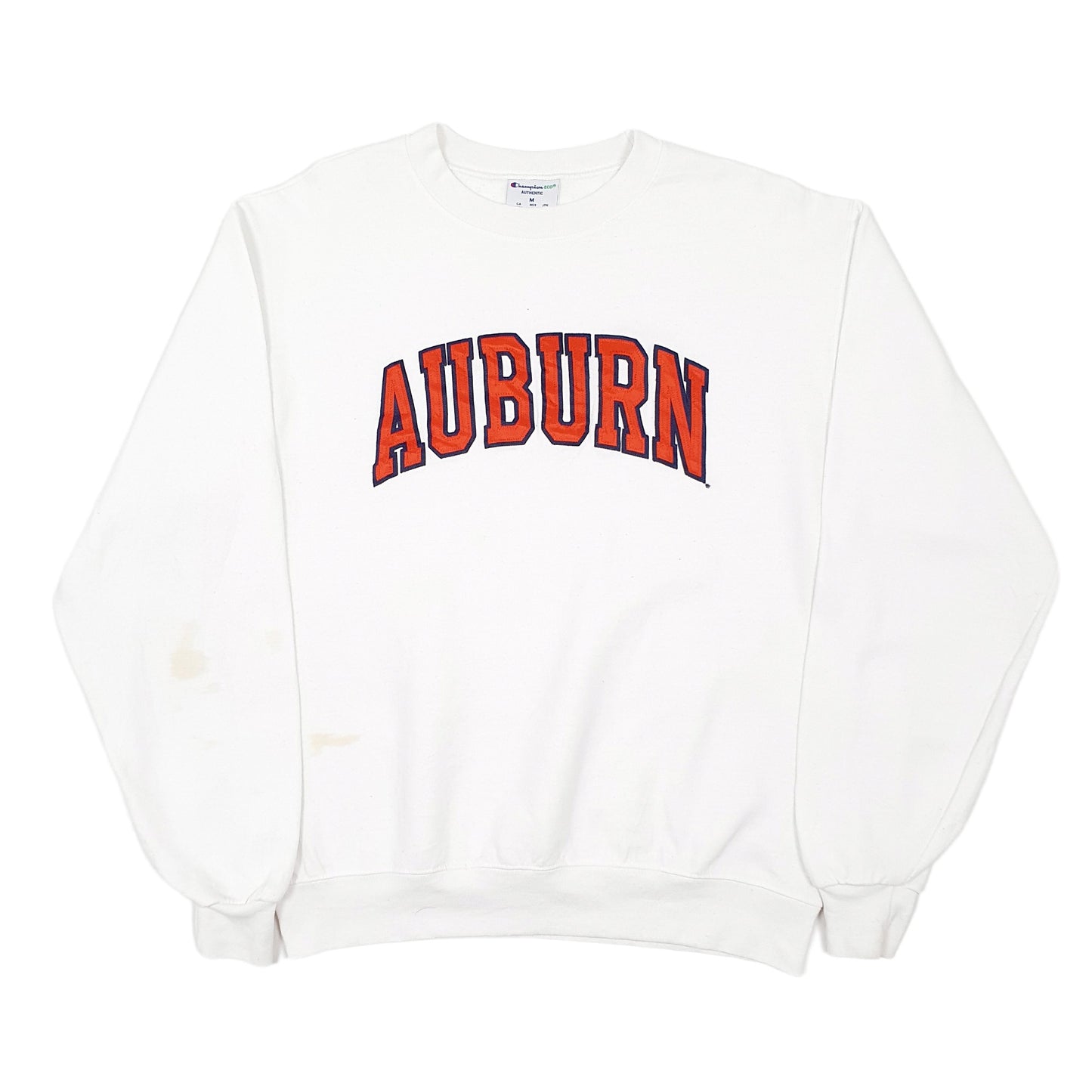 Mens White Champion USA College Auburn Crewneck Jumper