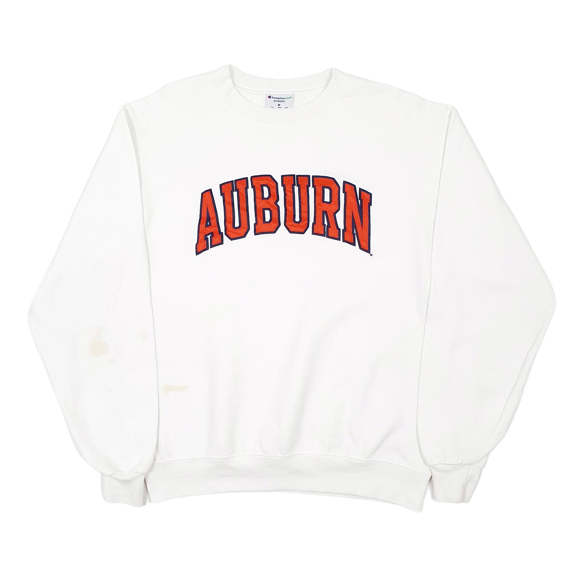Mens White Champion USA College Auburn Crewneck Jumper