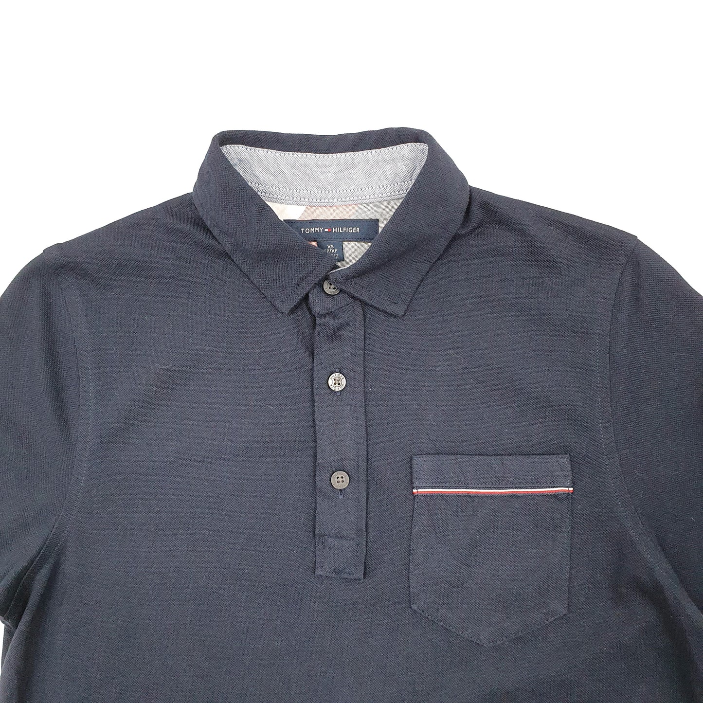 Mens Navy Tommy Hilfiger Slim Fit Short Sleeve Polo Shirt