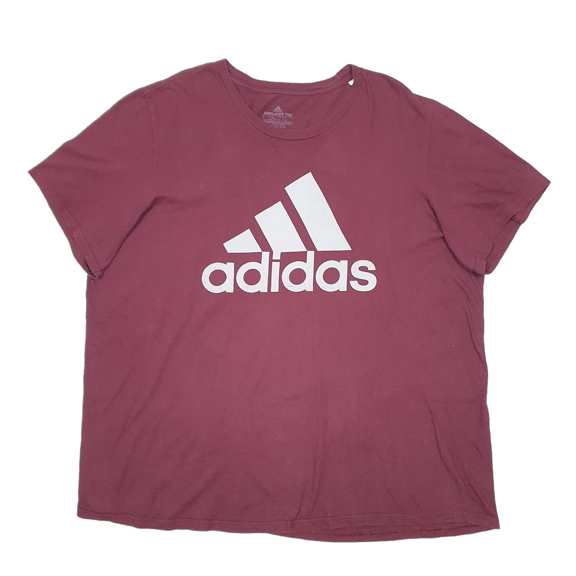 Adidas Short Sleeve T Shirt Burgundy