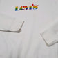 Mens White Levis Rainbow Spellout Relaxed Crewneck Jumper