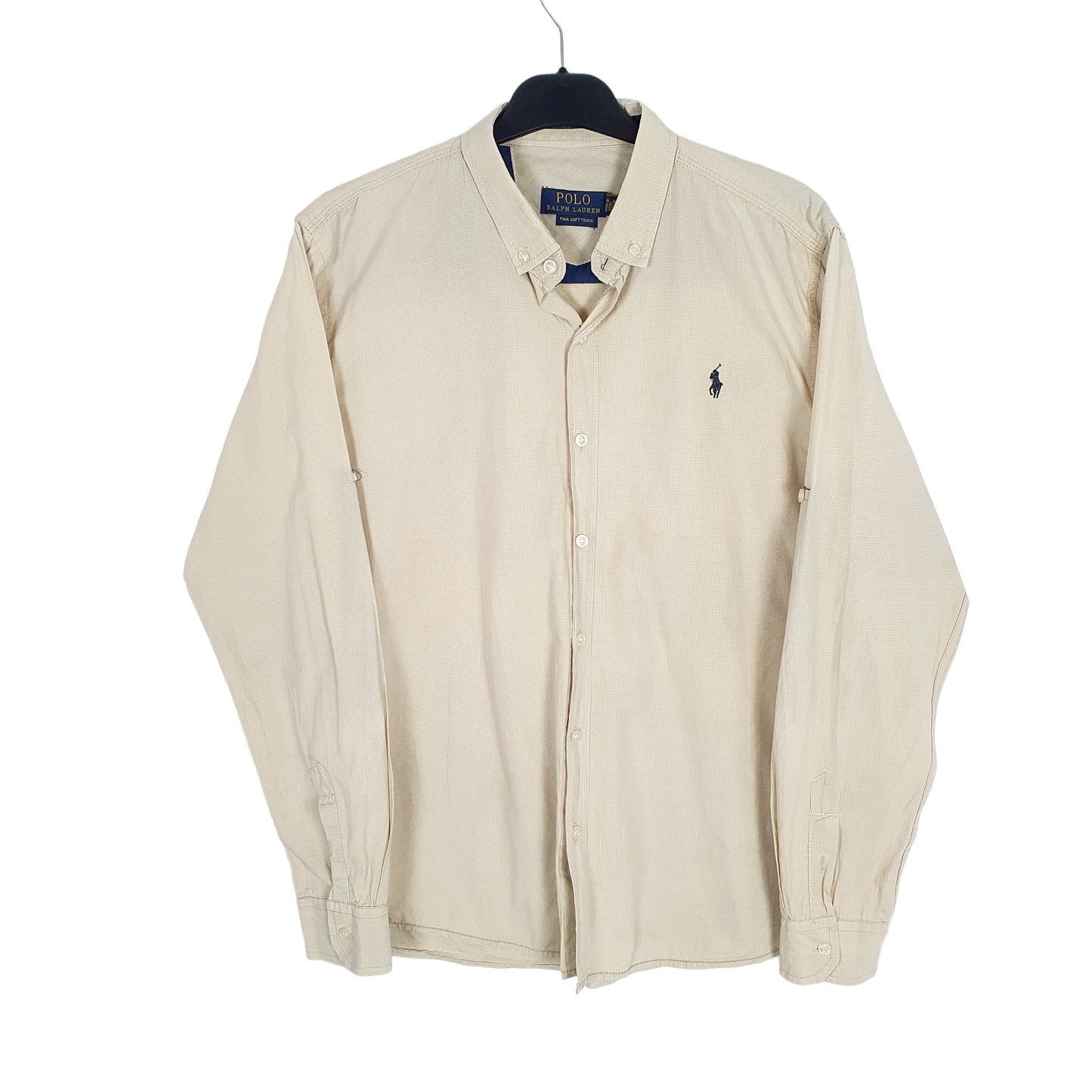 Ralph Lauren Pima Soft Touch Long Sleeve Regular Fit Check Shirt Beige