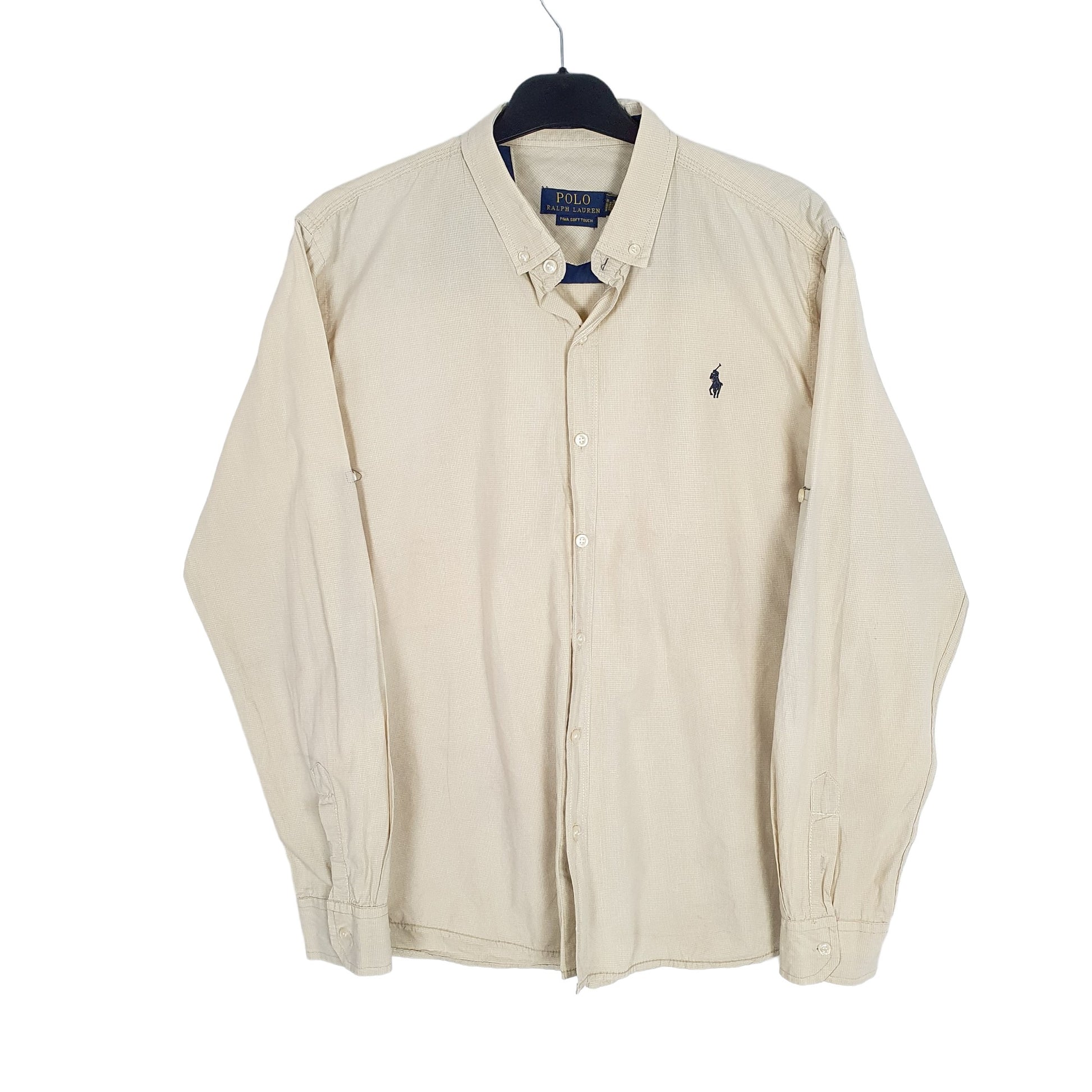 Ralph Lauren Pima Soft Touch Long Sleeve Regular Fit Check Shirt Beige