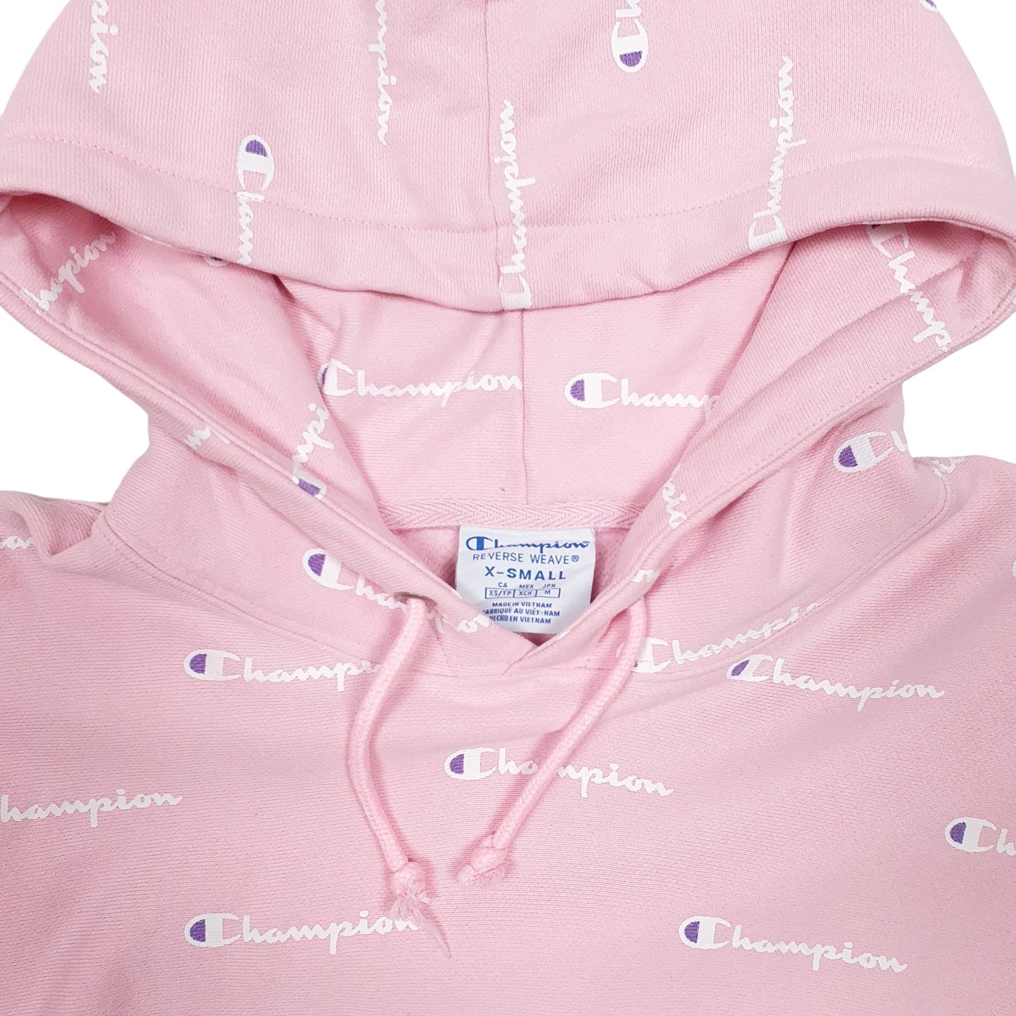 Mens Pink Champion Reverse Weave Hoodie Jumper