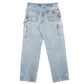 Mens Blue Carhartt Lined Thermal Winter Carpenter JeansW33 L32