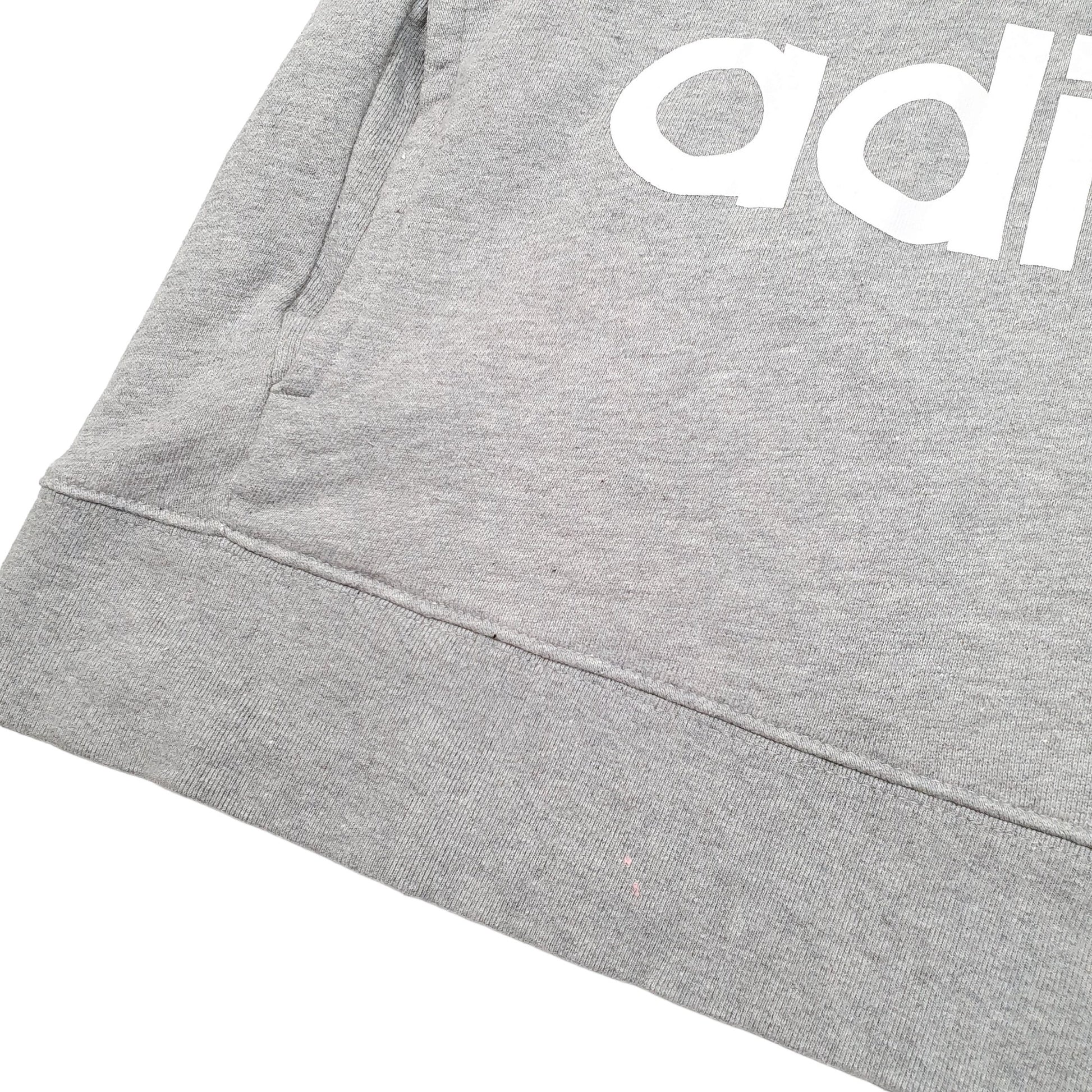 Mens Grey Adidas Spellout Hoodie Jumper