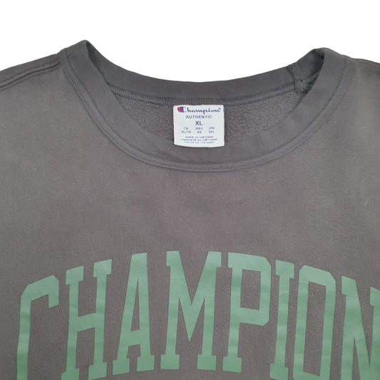 Mens Black Champion Spellout Crewneck Jumper