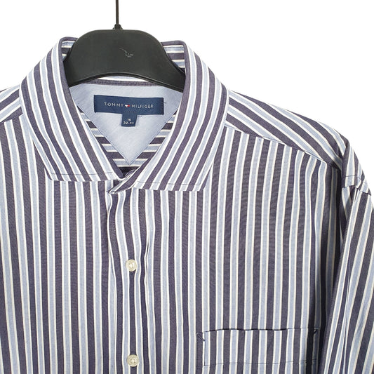 Tommy Hilfiger Long Sleeve Slim Fit Striped Shirt Navy