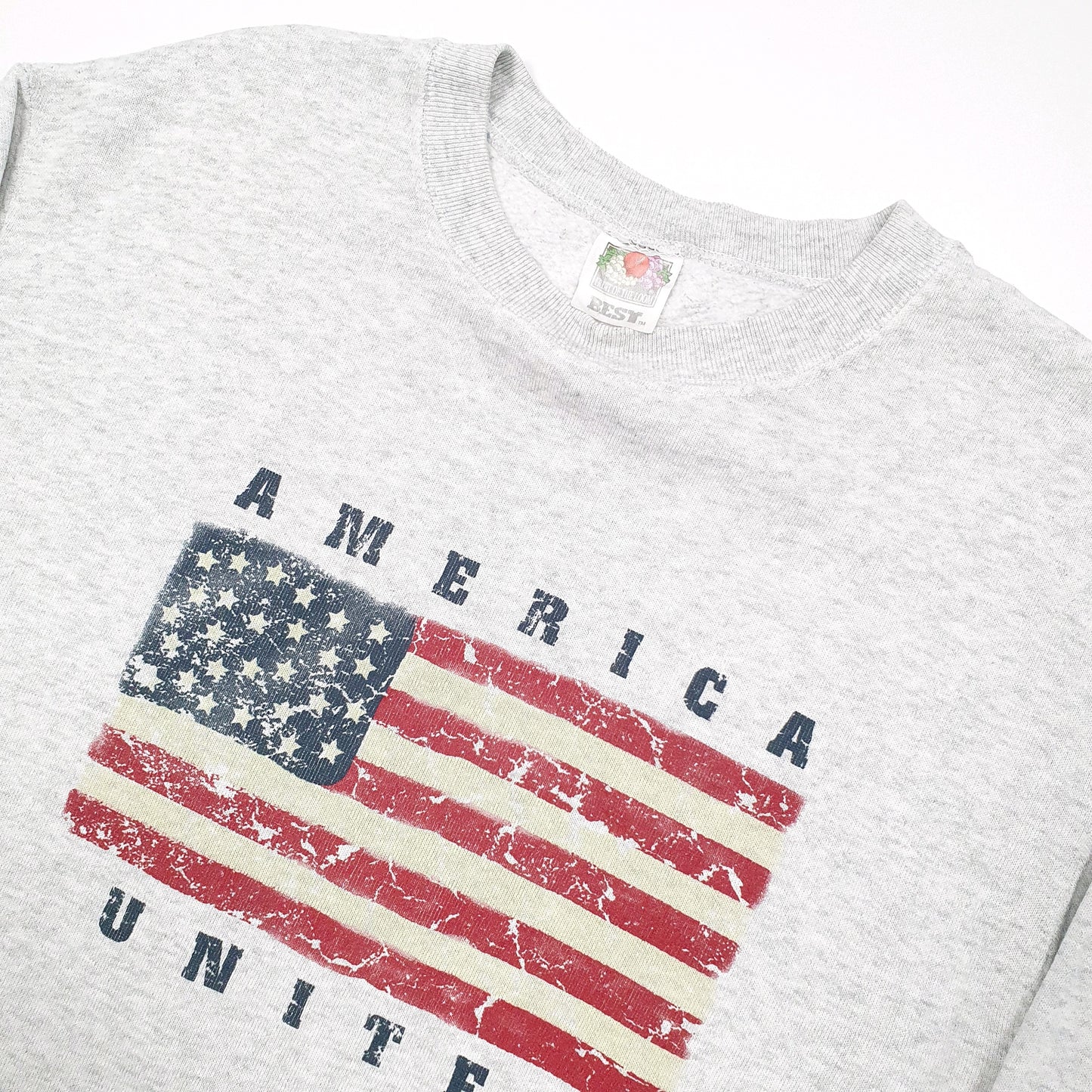Fruit of the Loom 1990's America United Crewneck M Grey