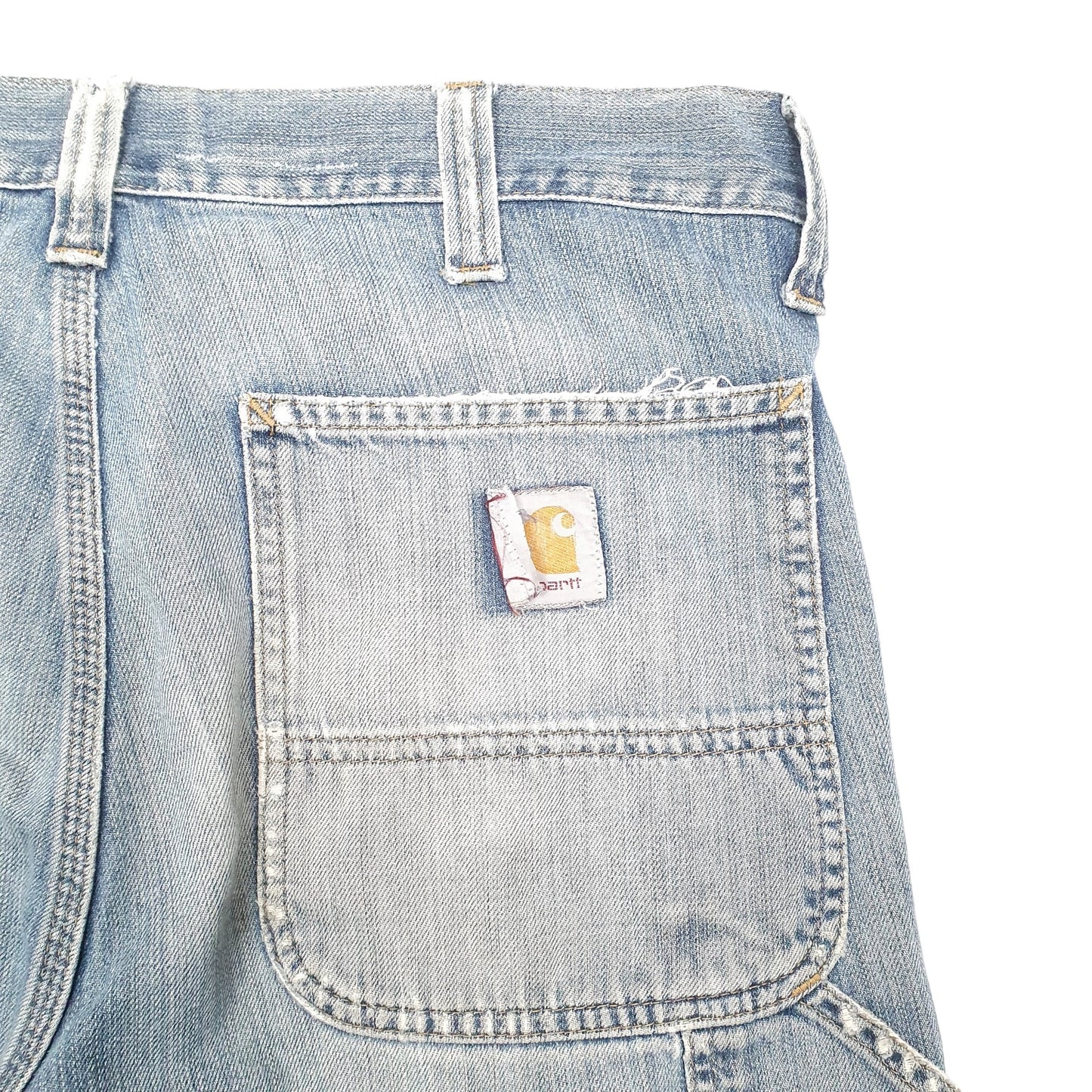 Mens Blue Carhartt Carpenter Bermuda Dungaree Denim Shorts