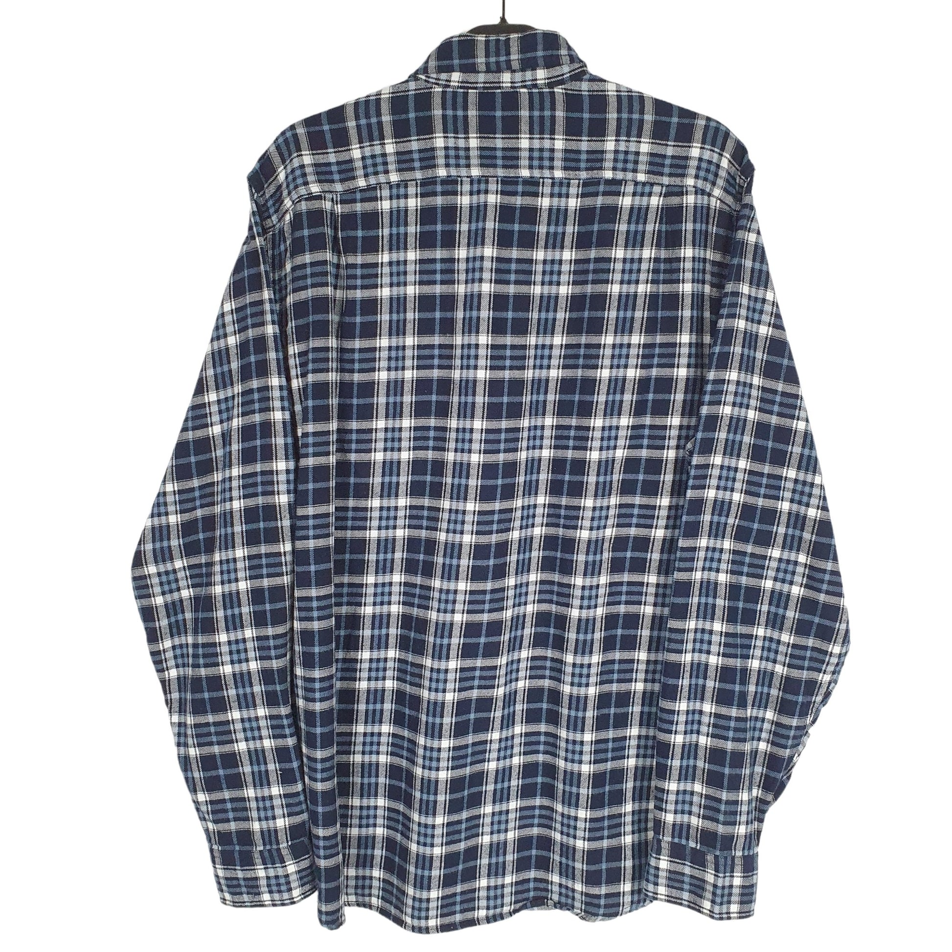 J Crew Long Sleeve Regular Fit Check Flannel Shirt Shacket Blue