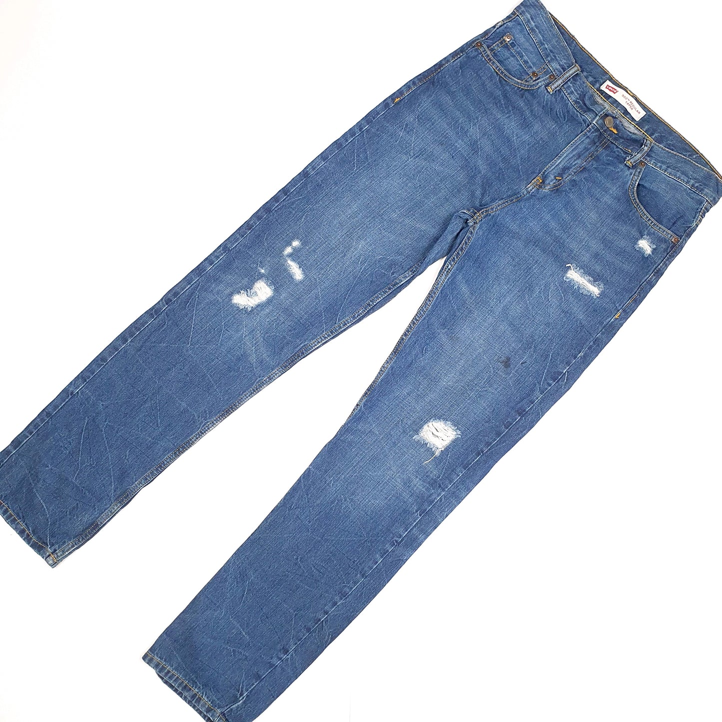 Levis 502 Regular Taper Fit Ripped Jeans W34 L34