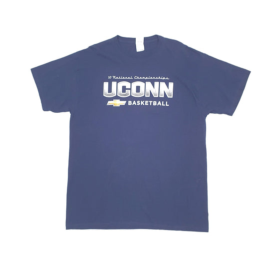 Fruit of the Loom USA UCONN Basketball Short Sleeve T Shirt Navy