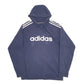 Mens Blue Adidas Spellout Hoodie Jumper