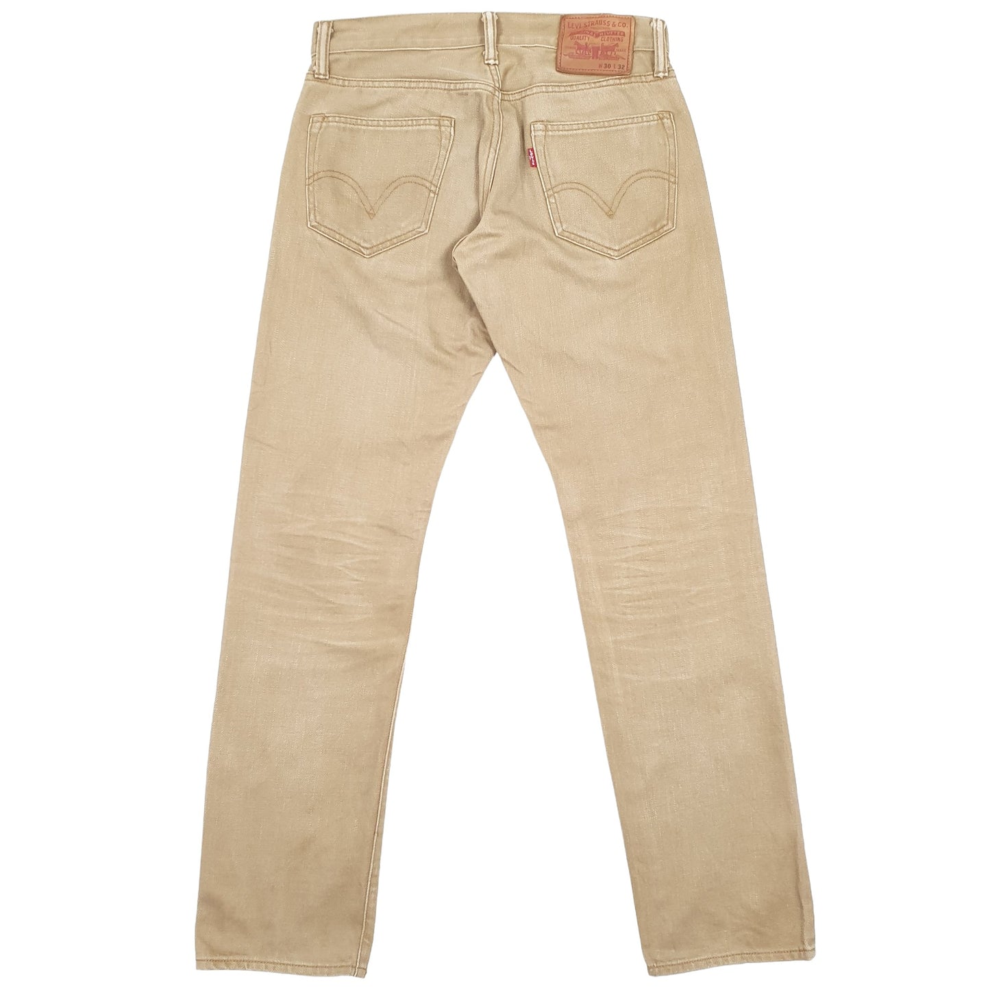 Levis 511 Slim Fit Selvedge Jeans W30 L31 Beige
