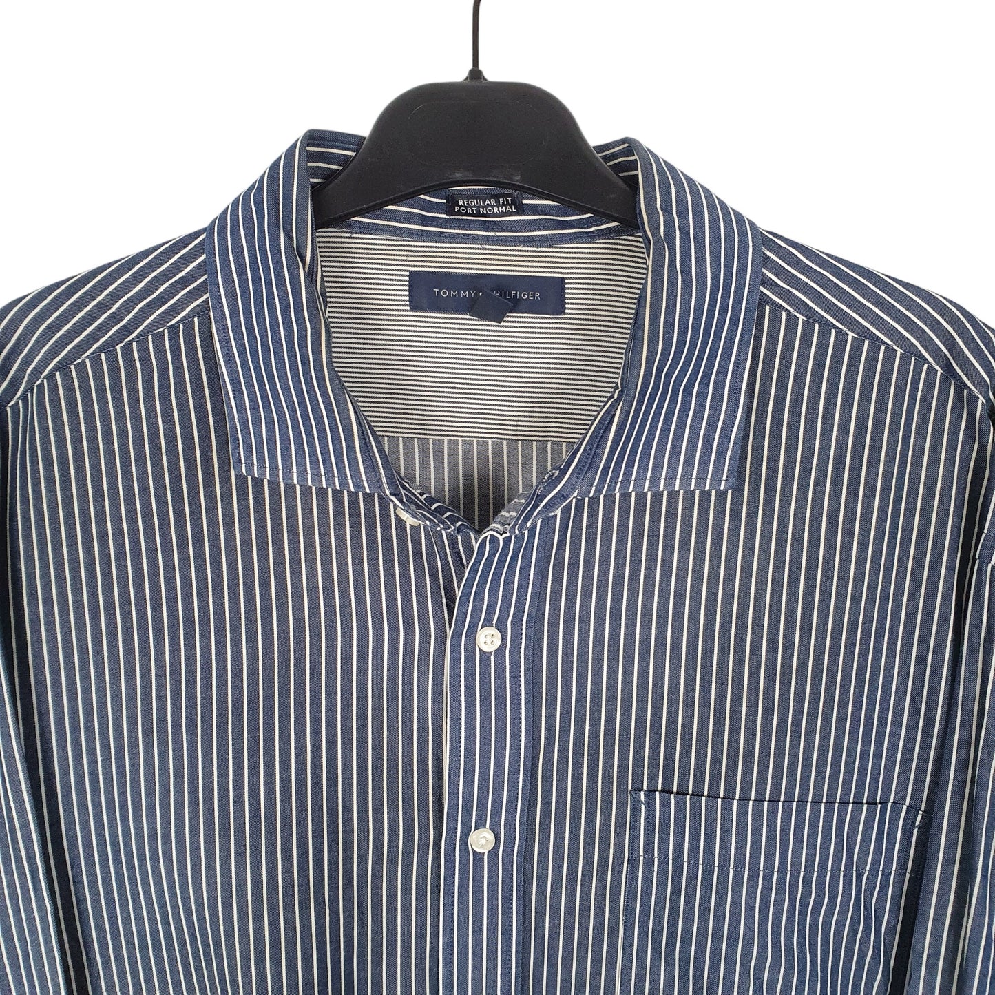 Tommy Hilfiger Long Sleeve Regular Fit Striped Shirt Navy