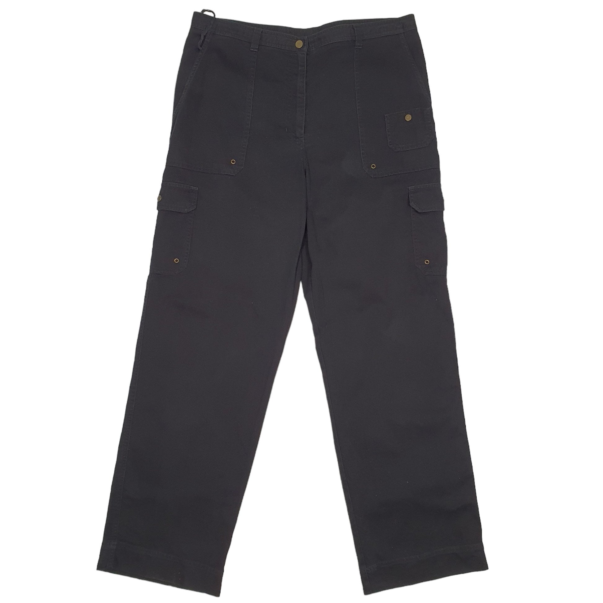 Womens Black Jones New York Combat Pants Cargo Trousers