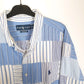 Polo Ralph Lauren Patchwork Long Sleeve Classic Fit Striped Shirt Blue