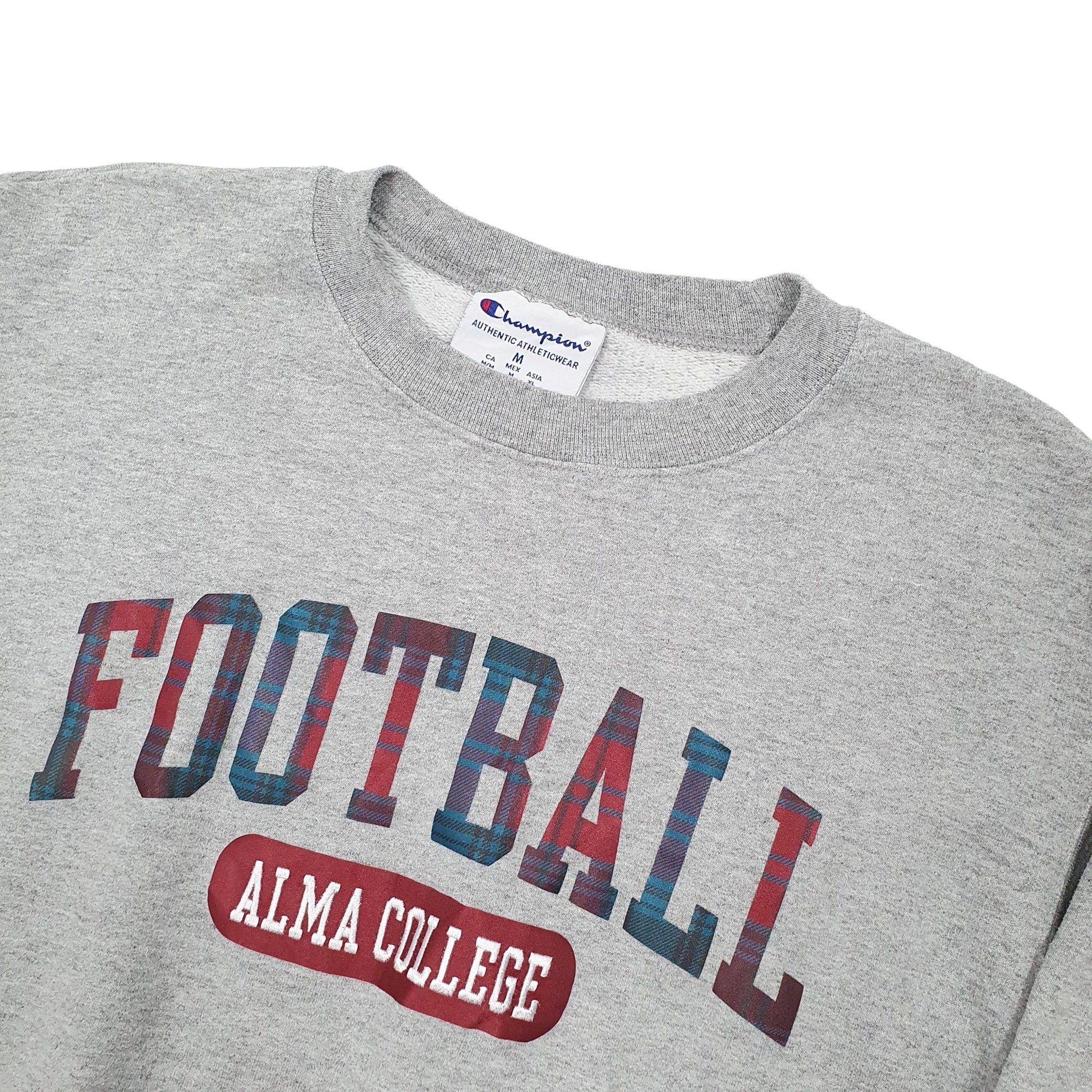 Mens Grey Champion Alma College USA Football Crewneck Jumper